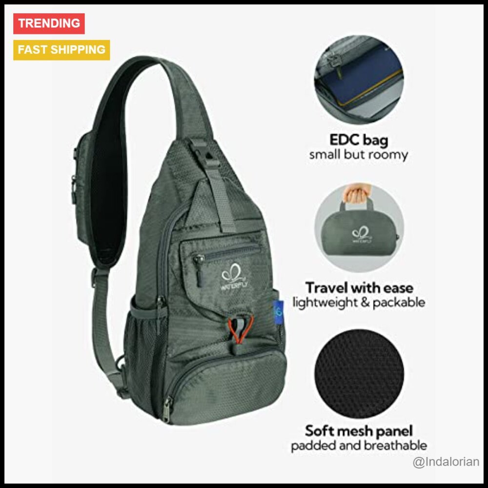 Packable Sling Backpack Daypack Adjustable Water-… - image 4